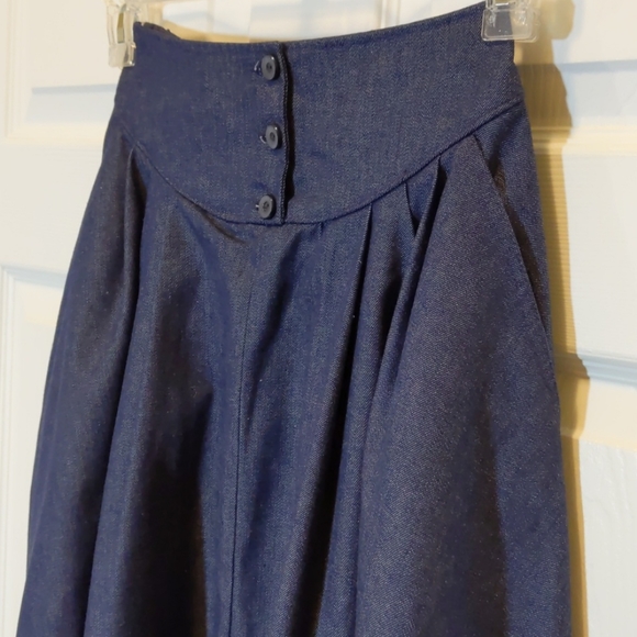 Vintage Flared Blue Denim Skirt - Picture 3 of 5